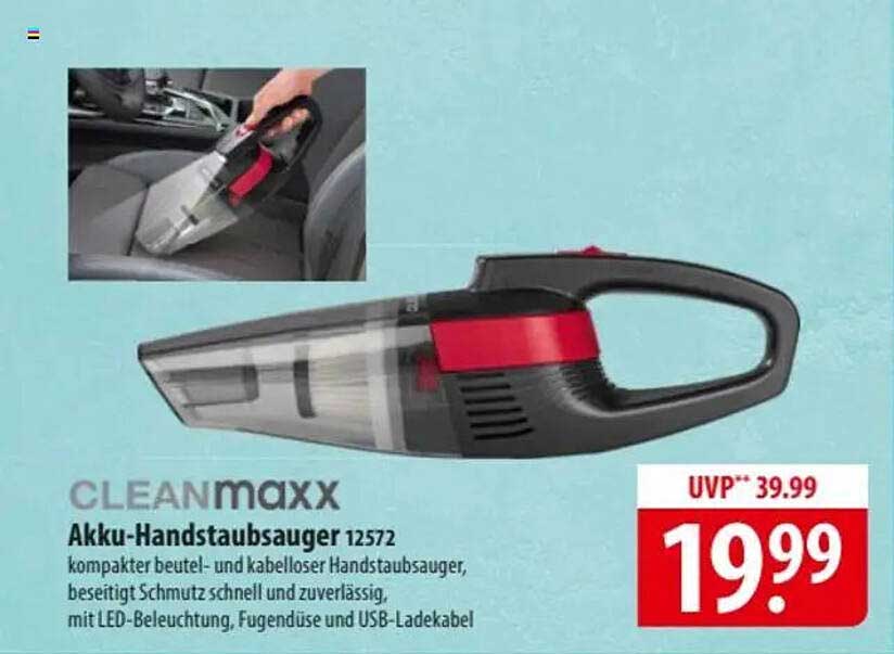 CLEANmaxx Akku-Handstaubsauger 12572