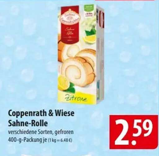 Coppenrath & Wiese Sahne-Rolle, verschiedene Sorten, gefroren