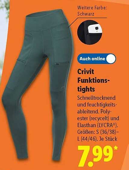 Crivit Funktionstights - Schnell trocknend und feuchtigkeitsabweisend