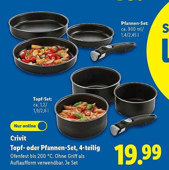 Crivit Topf- oder Pfannen-Set, 4-teilig