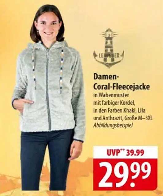Damen-Coral-Fleecejacke in Wabenmuster