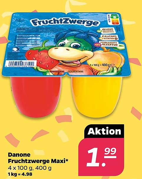 Danone Fruchtzwerge Maxi 4 x 100 g, 400 g