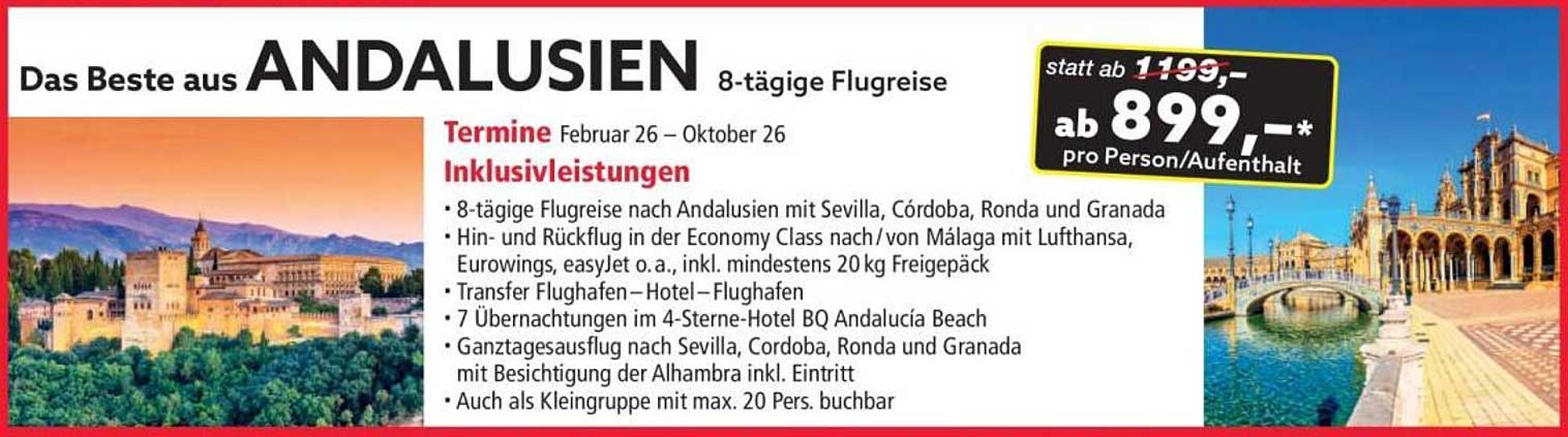 Das Beste aus ANDALUSIEN – 8-tägige Flugreise