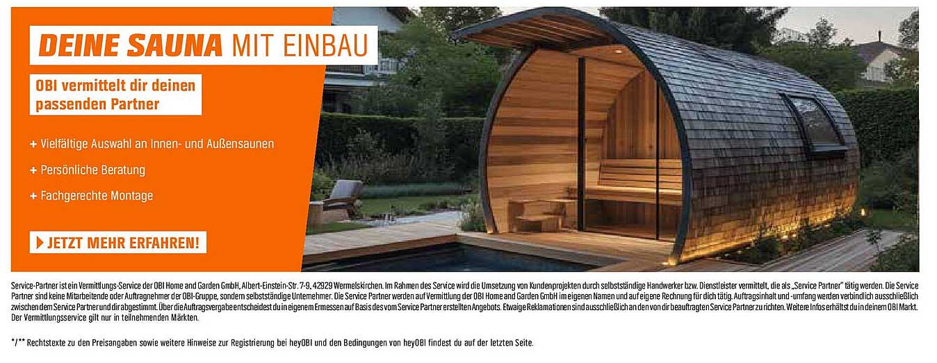 DEINE SAUNA MIT EINBAU