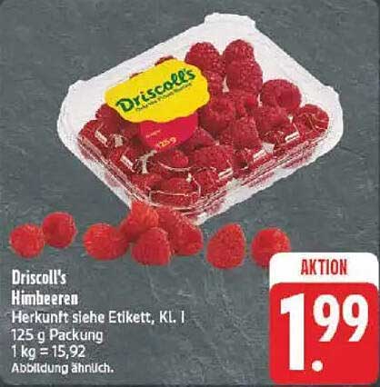 Driscoll's Himbeeren - 125 g Packung für nur 1,99