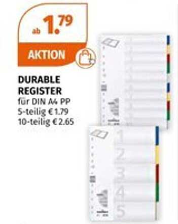 DURABLE REGISTER für DIN A4 PP - 5-teilig ab 1,79 €
