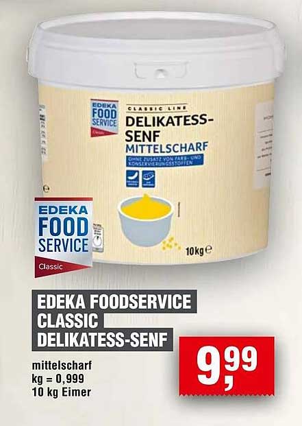 EDEKA FOOD SERVICE CLASSIC DELIKATESS-SENF MITTELSCHARF 10 KG EIMER