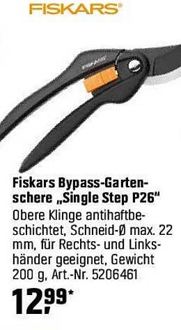 Fiskars Bypass-Gartenschere „Single Step P26“