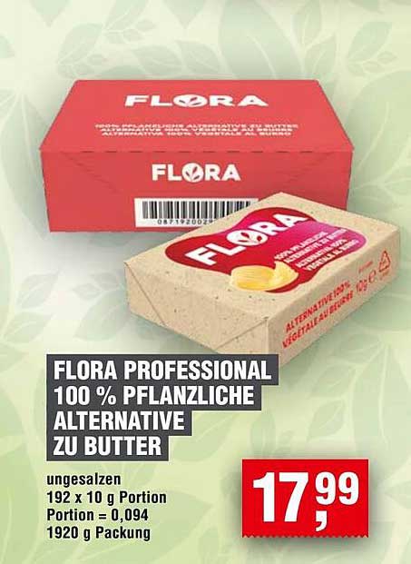 FLORA PROFESSIONAL 100 % pflanzliche Alternative zu Butter