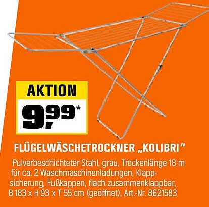 FLÜGELWÄSCHETROCKNER „KOLIBRI“