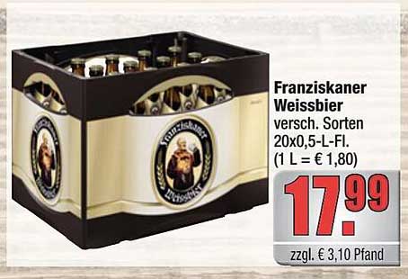 Franziskaner Weissbier – Verschiedene Sorten 20 x 0,5-L-Fl.