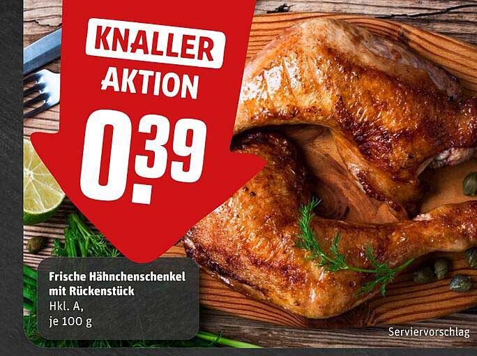 Frische Hähnchenschenkel mit Rückenstück Hkl. A