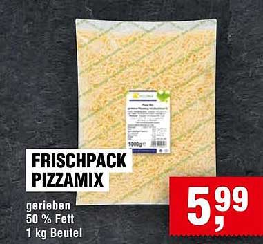 Frischpack Pizzamix - 1 kg Beutel, gerieben, 50 % Fett