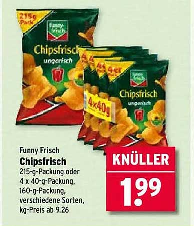 Funny Frisch Chipsfrisch – Ungarisch 215-g-Packung oder 4 x 40-g-Packung