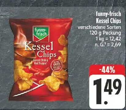 funny-frisch Kessel Chips verschiedene Sorten 120 g Packung