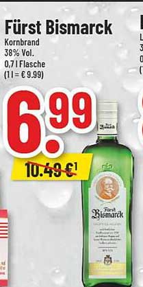 Fürst Bismarck Kornbrand 0,7 l, 38% Vol.