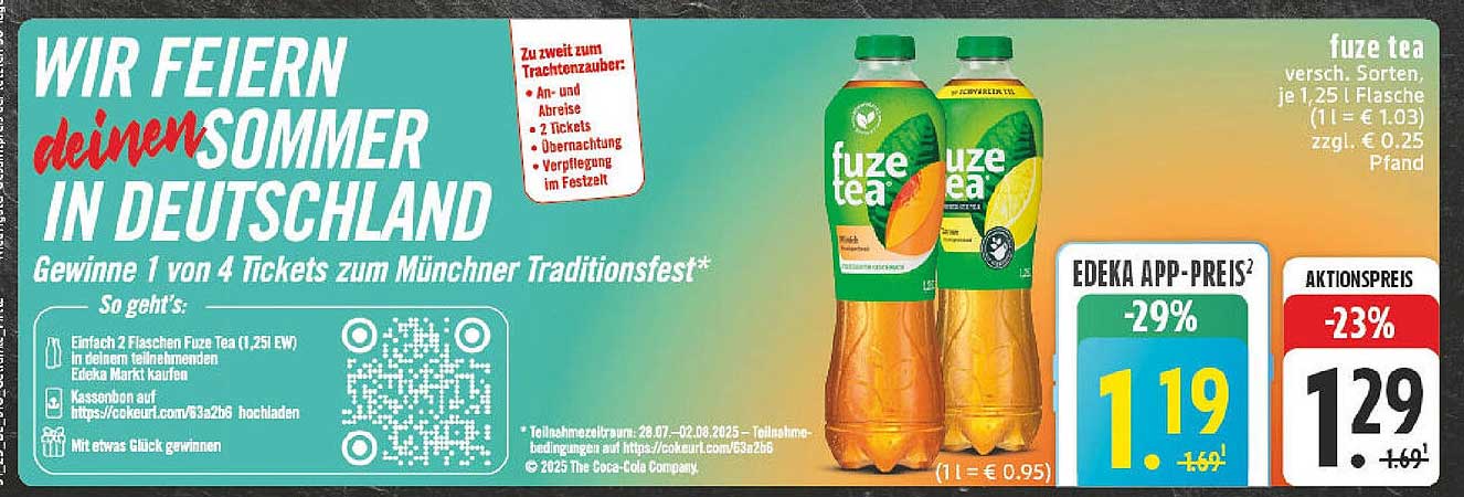 Fuze Tea - verschiedene Sorten, je 1,25 l Flasche