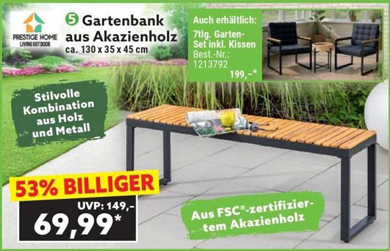Gartenbank aus Akazienholz