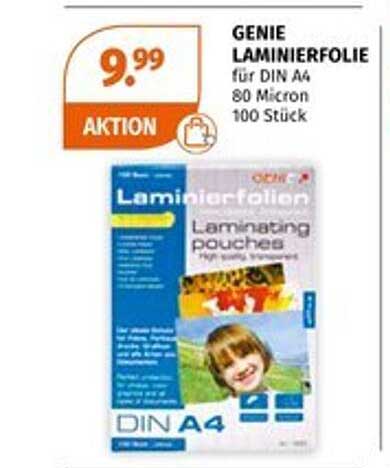 GENIE LAMINIERFOLIE für DIN A4 80 Mikron 100 Stück