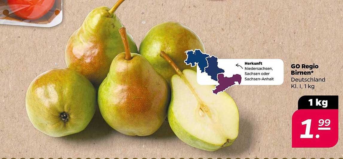 GO Regio Birnen* Deutschland Kl. I, 1 kg