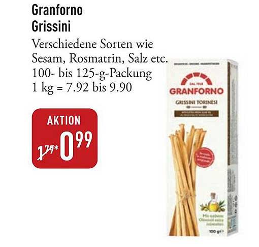 GranFORNO Grissini - Verschiedene Sorten wie Sesam, Rosmarin, Salz etc.