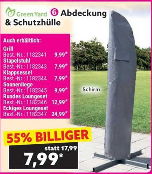 Green Yard Abdeckung & Schutzhülle für Schirme - 55% billiger!