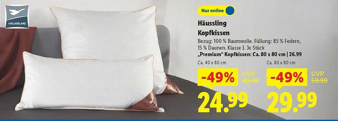 Häussling Kopfkissen - Premium 80 x 80 cm