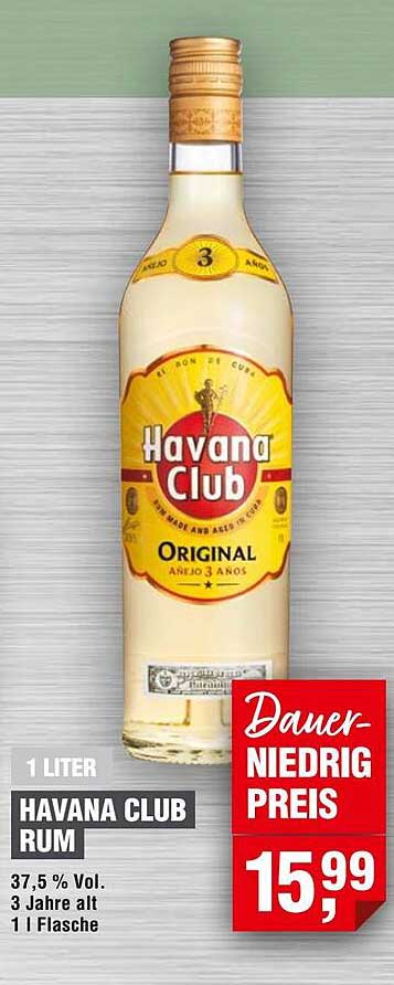 Havana Club Rum 1 Liter - 3 Jahre alt