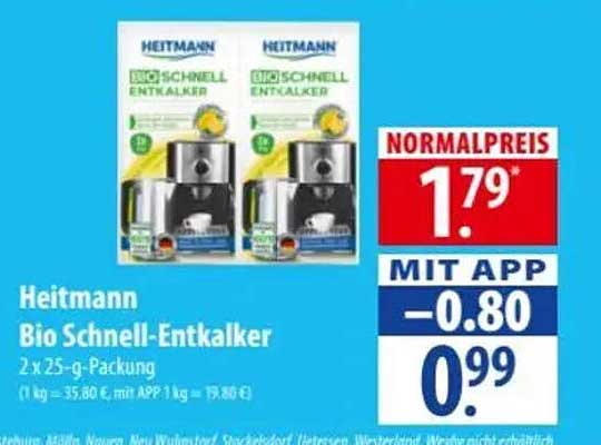 Heitmann Bio Schnell-Entkalker 2 x 25-g-Packung