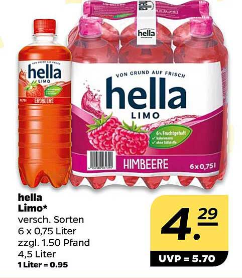 hella Limo - verschiedene Sorten 6 x 0,75 Liter