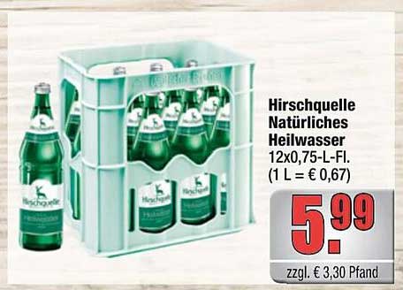 Hirschquelle Natürliches Heilwasser 12x0,75-L-Fl.
