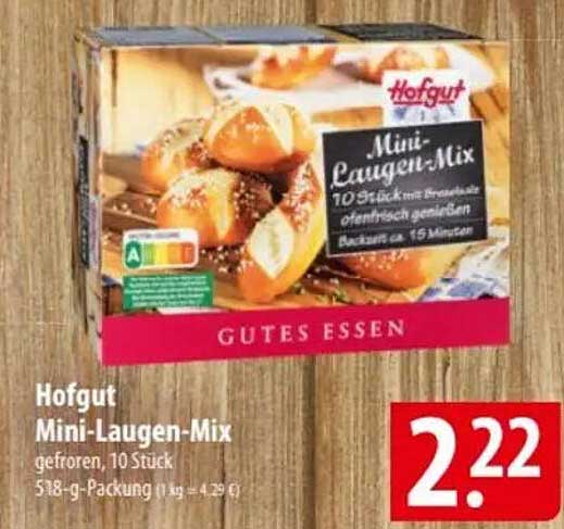 Hofgut Mini-Laugen-Mix, gefroren, 10 Stück, 518-g-Packung