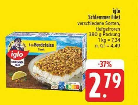 iglo Schlemmer Filet, verschiedene Sorten, tiefgefroren 380 g
