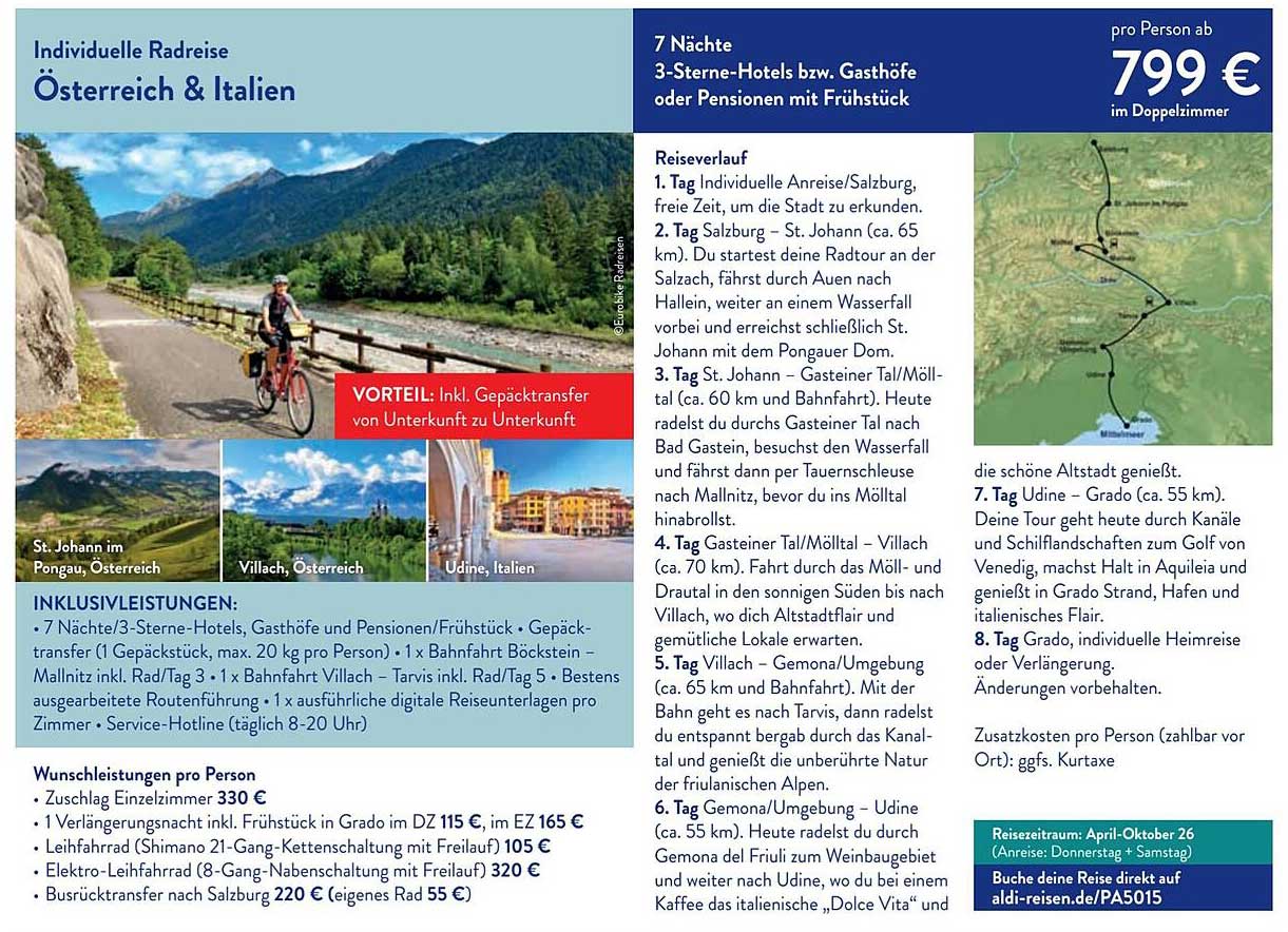 Individuelle Radreise Österreich & Italien