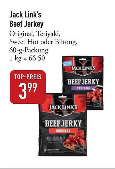 Jack Link's Beef Jerkey - Original, Teriyaki, Sweet Hot oder Biltong