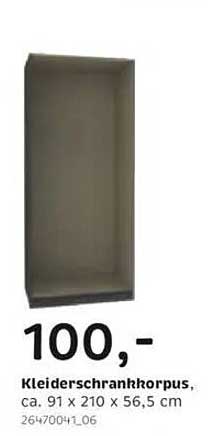 Kleiderschrankkörper, ca. 91 x 210 x 56,5 cm für nur 100,- €