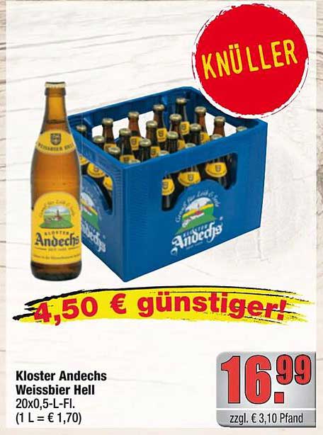 Kloster Andechs Weissbier Hell 20x0,5-L-Fl.