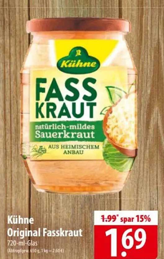 Kühne Original Fasskraut 720-ml-Glas