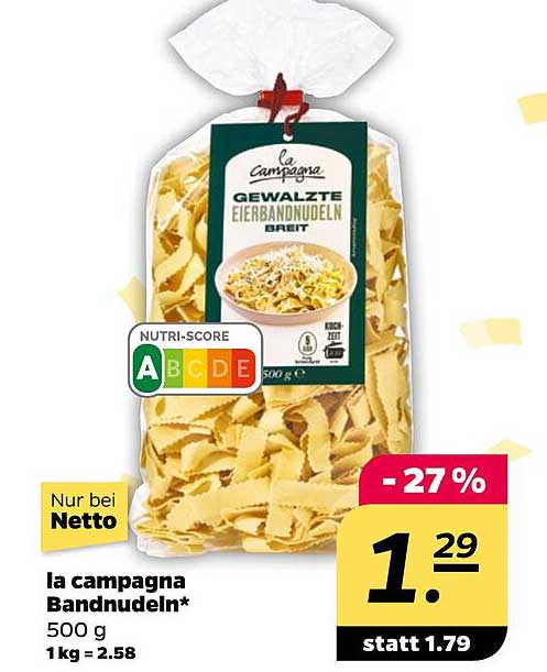 la campagna gewalzter Eierbandnudeln 500 g