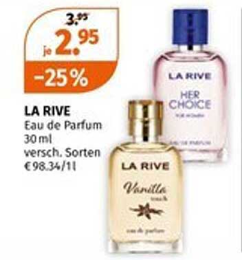 LA RIVE Eau de Parfum 30 ml - Her Choice und Vanilla