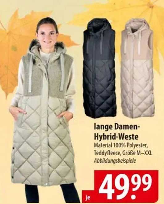lange Damen-Hybrid-Weste