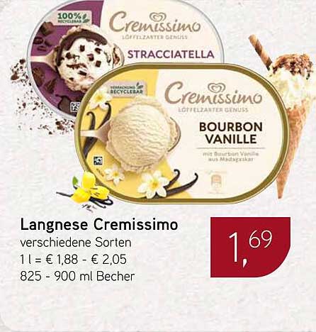 Langnese Cremissimo verschiedene Sorten