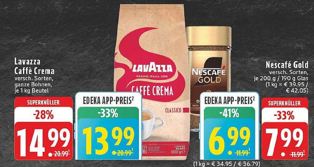 Lavazza Caffè Crema – verschiedene Sorten, ganze Bohnen, je 1 kg Beutel