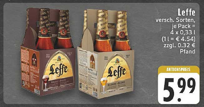 Leffe Biere - Verschiedene Sorten im Aktionspreis