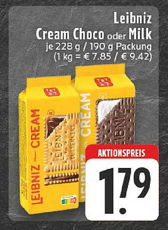 Leibniz Cream Choco oder Milk 228 g