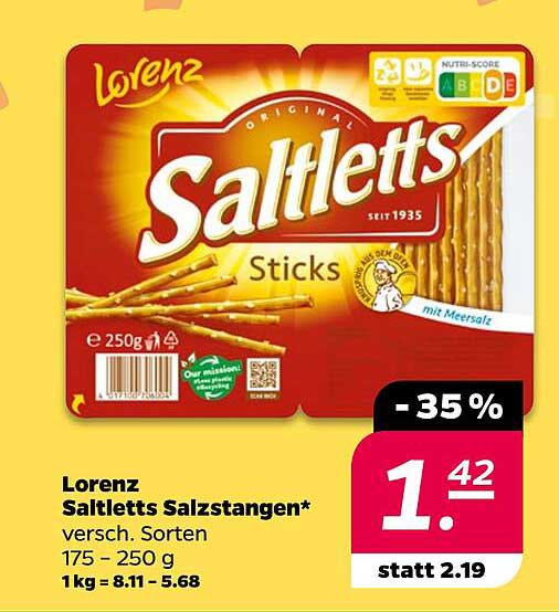 Lorenz Saltletts Salzstangen, 250 g