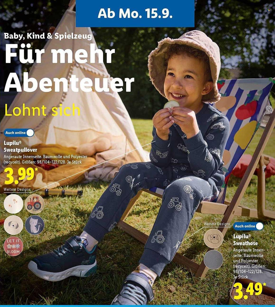 Lupilu® Sweatpullover und Sweathose - Für mehr Abenteuer
