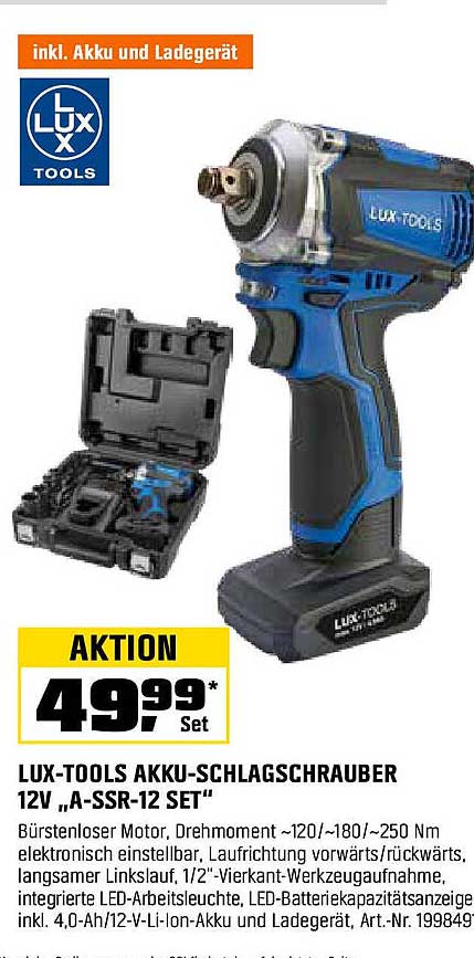 LUX-TOOLS AKKU-SCHLAGSCHRAUBER 12V „A-SSR-12 SET“