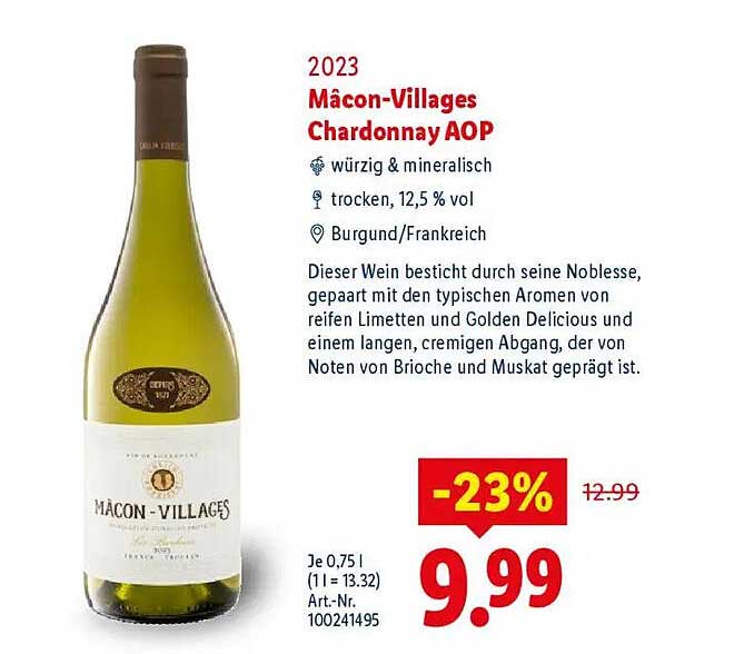 Mâcon-Villages Chardonnay AOP 2023