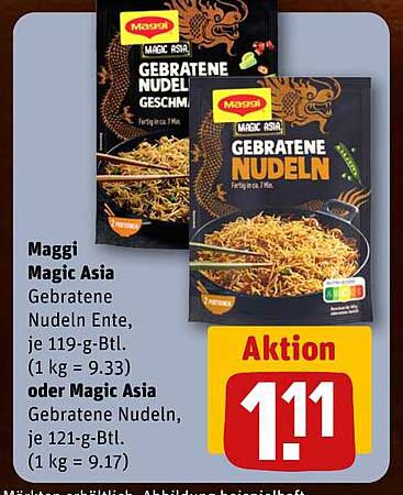 Maggi Magic Asia Gebratene Nudeln Ente oder Magic Asia Gebratene Nudeln